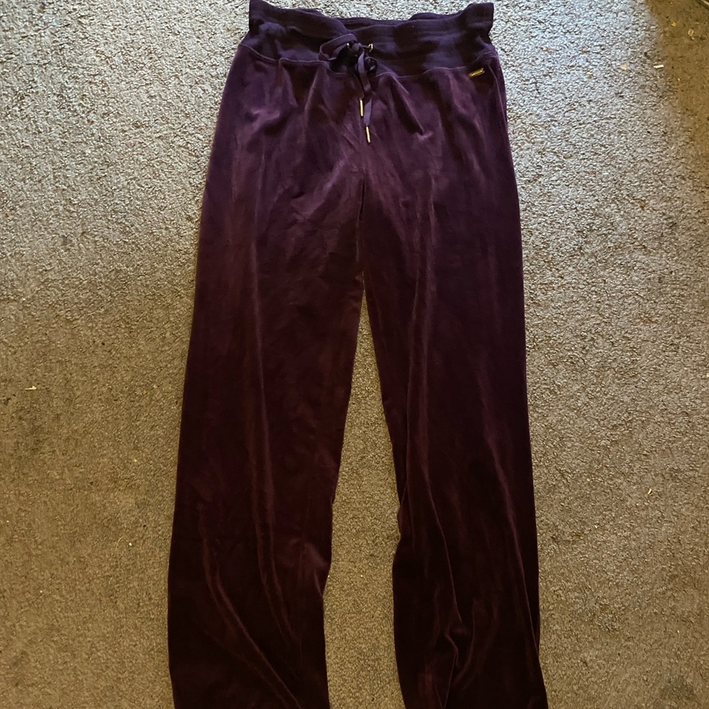 Purple Calvin Klein velour tracksuit bottoms